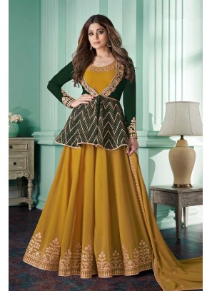 Mustard Color Georgette Anarkali Suit