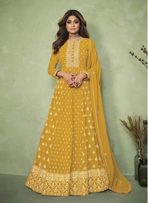 Mustard Color Georgette Long Suit