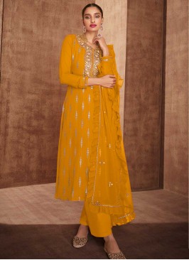 Mustard Color Georgette Salwar Kameez