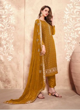 Mustard Color Georgette Salwar Suit