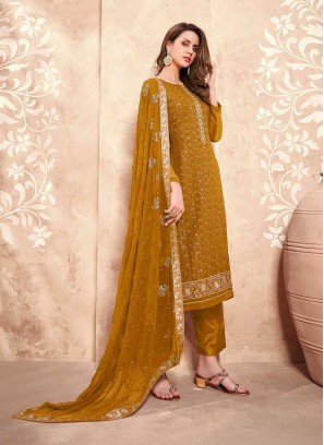 Mustard Color Georgette Salwar Suit