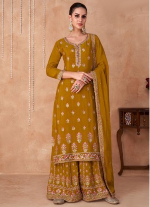 Mustard Color Palazzo Salwar Kameez