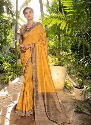 Mustard Color Silk Adorable Saree