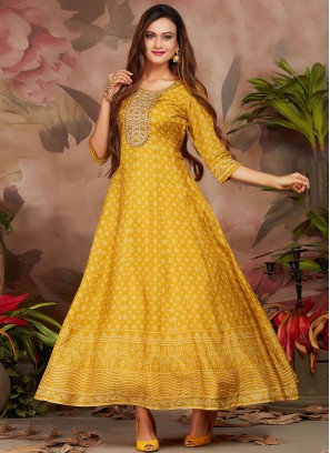 Mustard Color Trendy Gown