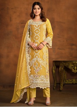 Mustard Embroidered Festival Trendy Salwar Kameez