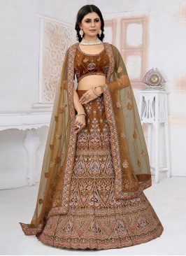 Mustard Engagement Readymade Lehenga Choli