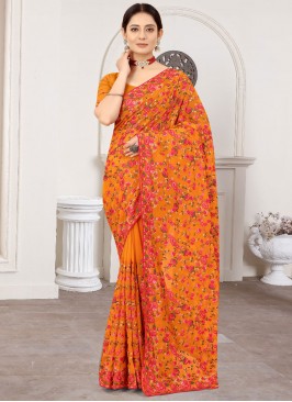 Mustard Georgette Classic Saree