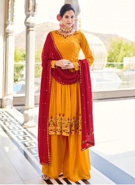 Mustard Georgette Salwar Kameez