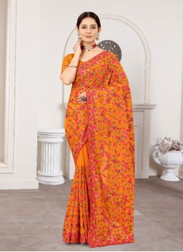 Mustard Resham Festival Designer Saree