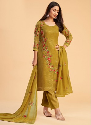 Mustard Sequins Trendy Salwar Suit