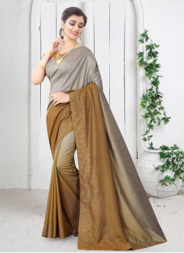 Mustard Silk Festival Shaded Saree