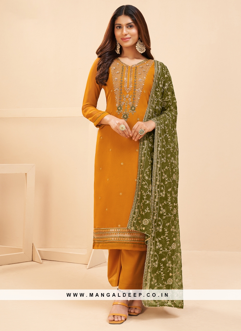 Mustard Thread Festival Designer Straight Suit