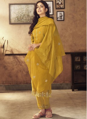Mustard Viscose Festival Readymade Salwar Kameez