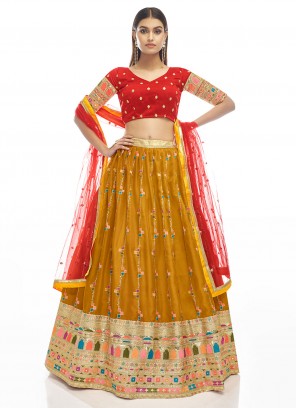 Mustard Wedding A Line Lehenga Choli