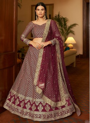 Mystic Embroidered Faux Crepe Lehenga Choli