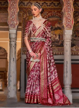 Mystic Silk Multi Colour Patola Print Classic Saree