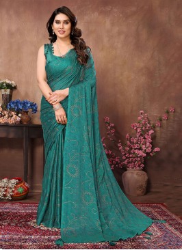 Mystical Rangoli Mukaish Rama Classic Saree