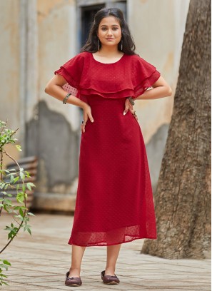 Mystical Red Ceremonial Designer Kurti
