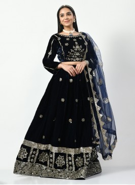 Mystical Satin Silk Black Zari A Line Lehenga Choli