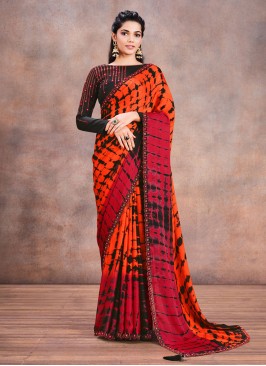 Mystical Satin Silk Printed Traditional Saree