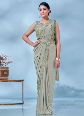 Mystical Sea Green Party Classic Saree