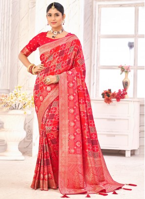 Mystical Silk Jacquard Work Multi Colour Classic Saree