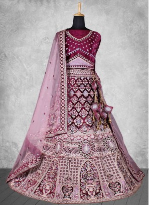 Mystical Zari Wine Designer Lehenga Choli