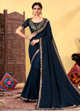 Navy Blue Ceremonial Classic Designer Saree