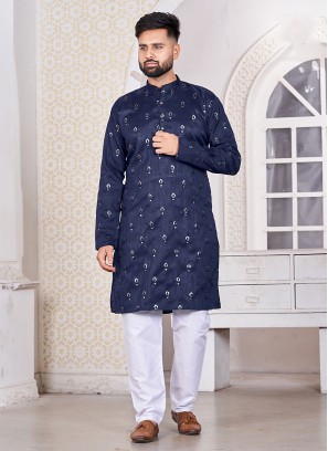 Navy Blue Ceremonial Kurta