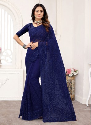 Navy Blue Color Classic Saree