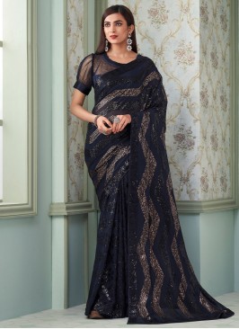 Navy Blue Color Classic Saree