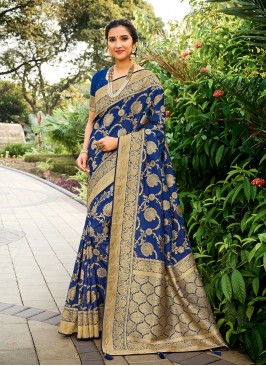 Navy Blue Color Designer Saree