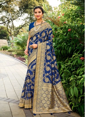 Navy Blue Color Designer Saree