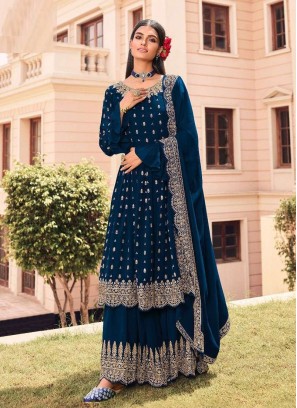 Navy Blue Color Georgette Pakistani Suit