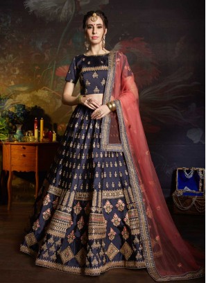 Navy Blue Color Lehenga Choli