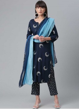 Navy Blue Color Readymade Dress