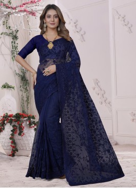 Navy Blue Color Trendy Saree