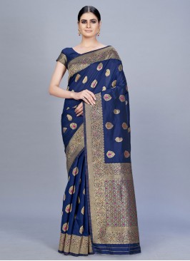 Navy Blue Festival Designer Saree