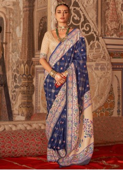 Navy Blue Festival Silk Trendy Saree