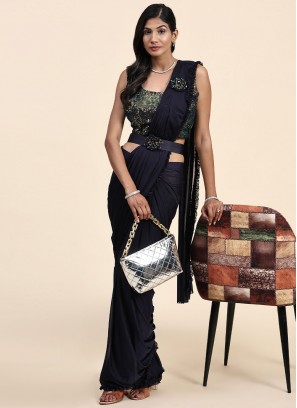 Navy Blue Imported Engagement Trendy Saree