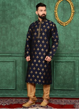 Navy Blue Kurta Pyjama