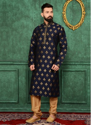 Navy Blue Kurta Pyjama