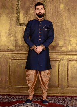 Navy Blue Men's Panjabi Suit