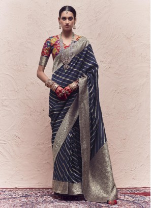 Navy Blue Party Designer Saree