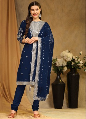 Navy Blue Party Trendy Salwar Kameez