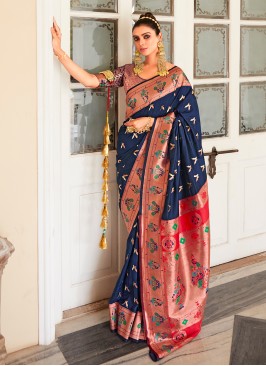 Navy Blue Sangeet Trendy Saree