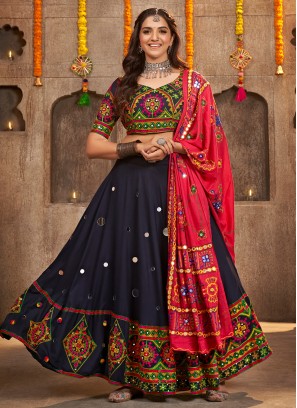 Navy Blue Thread Trendy Lehenga Choli