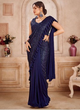 Navy Blue Wedding Designer Saree