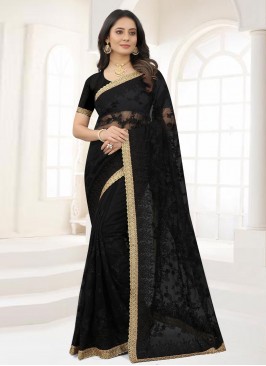 Net Black Trendy Saree