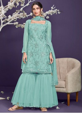Net Blue Designer Pakistani Salwar Suit